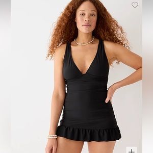 J Crew Ruched V-Neck Swim Dress, 16